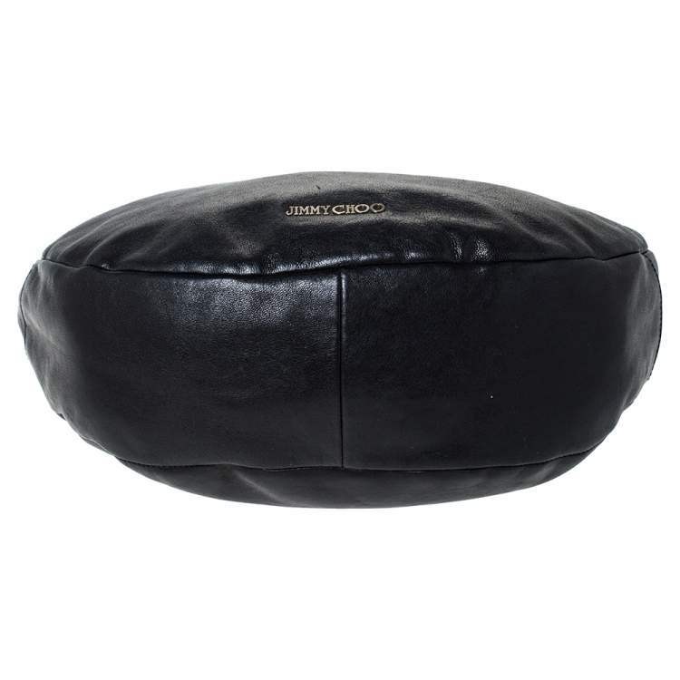 Pre Owned Jimmy Choo Black Leather Small Solar Hobo