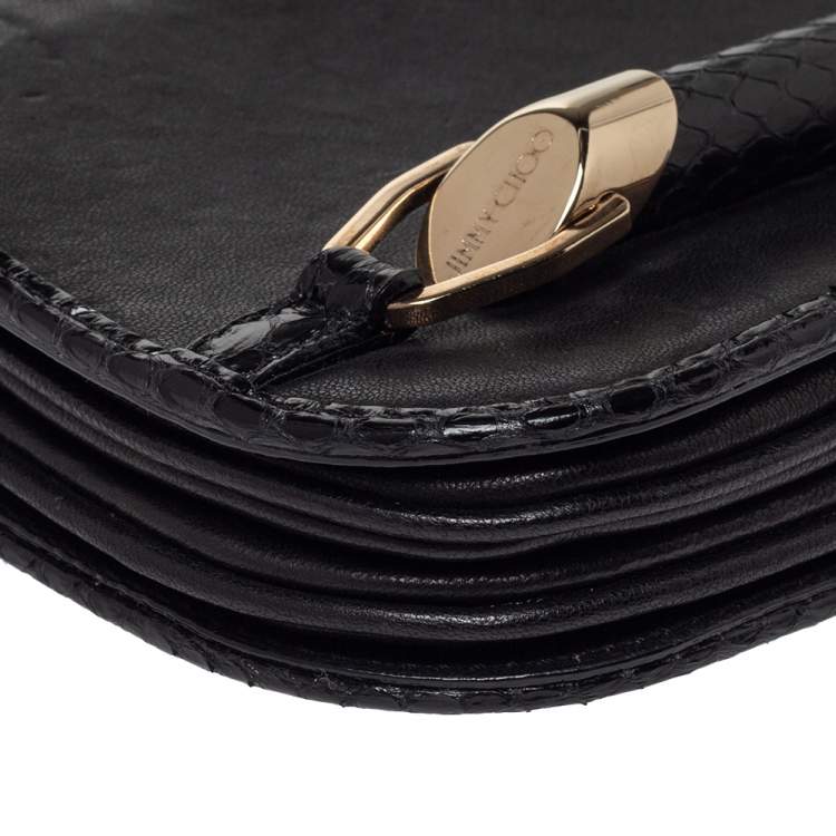 Pre Owned Jimmy Choo Black Leather Zadie Crossbody Bag