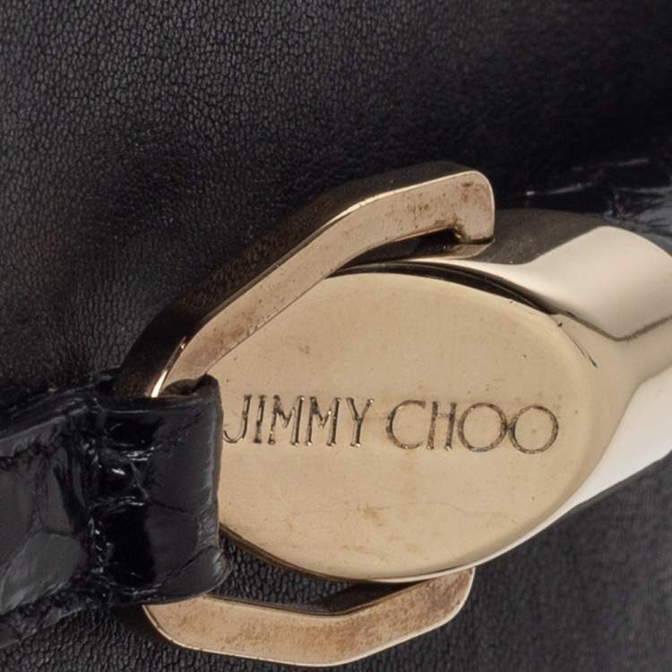 Pre Owned Jimmy Choo Black Leather Zadie Crossbody Bag