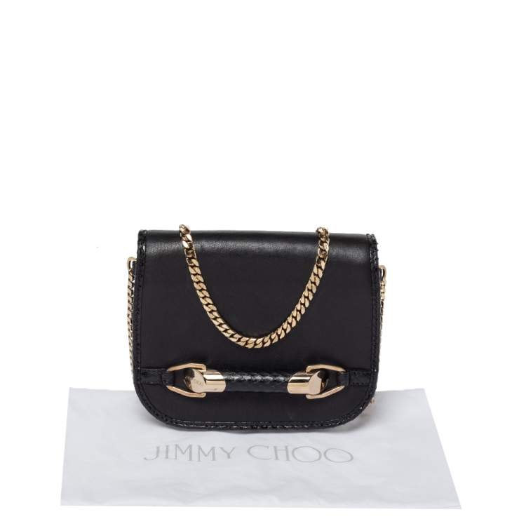 Pre Owned Jimmy Choo Black Leather Zadie Crossbody Bag