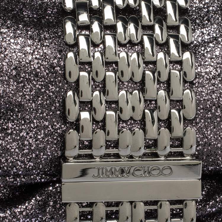 مملوكة مسبقًا Jimmy Choo Metallic Glittery Suede Chandra Clutch