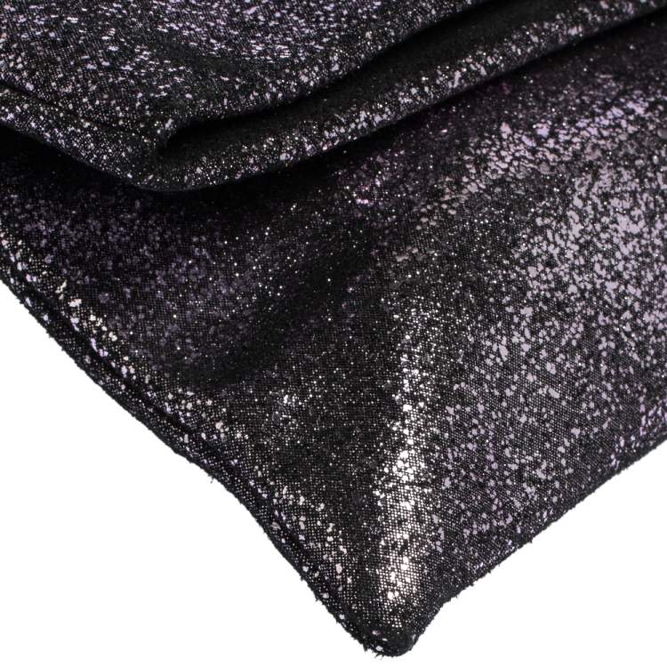 مملوكة مسبقًا Jimmy Choo Metallic Glittery Suede Chandra Clutch