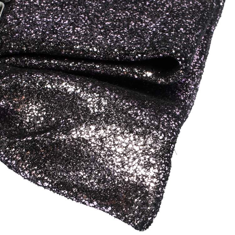 مملوكة مسبقًا Jimmy Choo Metallic Glittery Suede Chandra Clutch