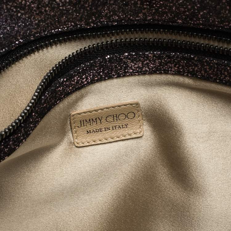 مملوكة مسبقًا Jimmy Choo Metallic Glittery Suede Chandra Clutch