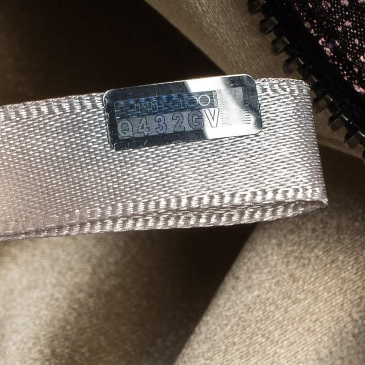 مملوكة مسبقًا Jimmy Choo Metallic Glittery Suede Chandra Clutch
