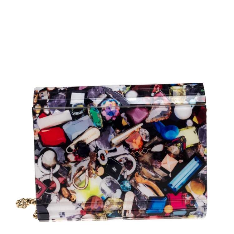 Pre Owned Jimmy Choo Multicolor Acrylic Candy Embellished Chain Clutch