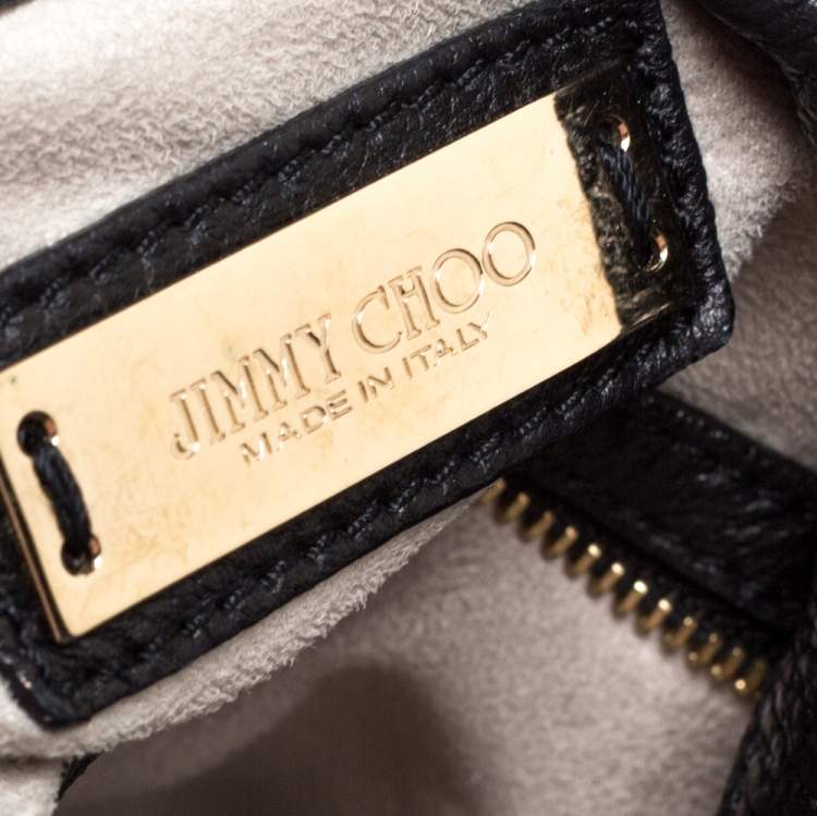 Pre Owned Jimmy Choo Black Leather Anna Shoulder Bag