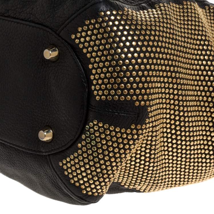 Pre Owned Jimmy Choo Black Leather Anna Shoulder Bag