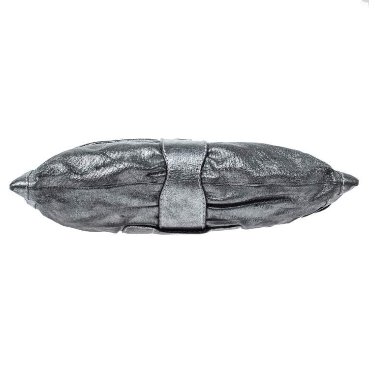 Pre Owned Jimmy Choo Metallic Silver Leather Rio Chain Bag