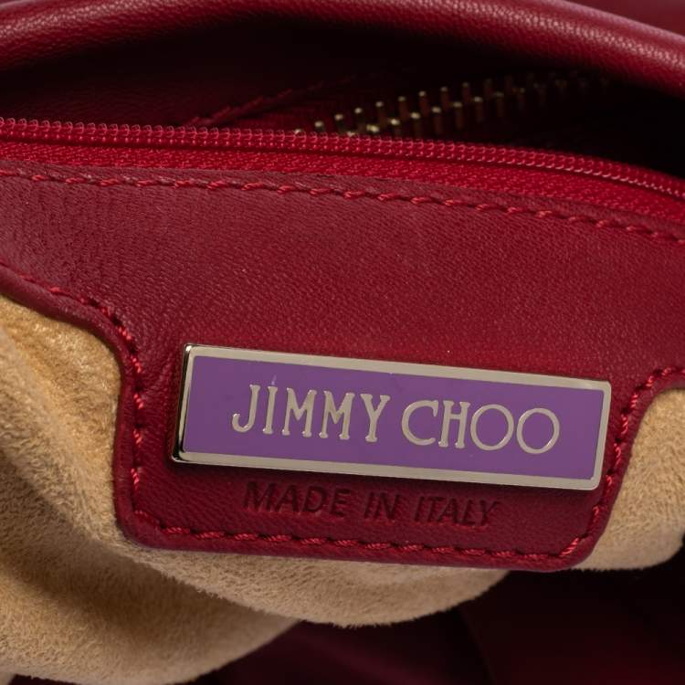 Pre Owned Jimmy Choo Red Leather Large Saba Hobo