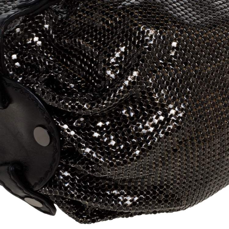 Pre Owned Jimmy Choo Black Leather and Chainmail Tulita Hobo