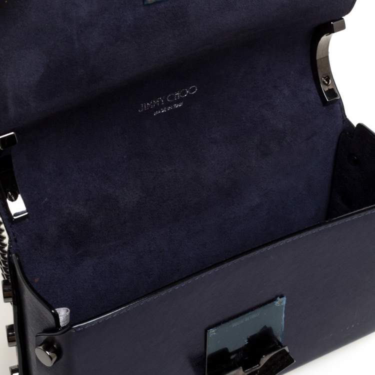 Pre Owned Jimmy Choo Metallic Purple Leather Lockett City Shoulder Bag