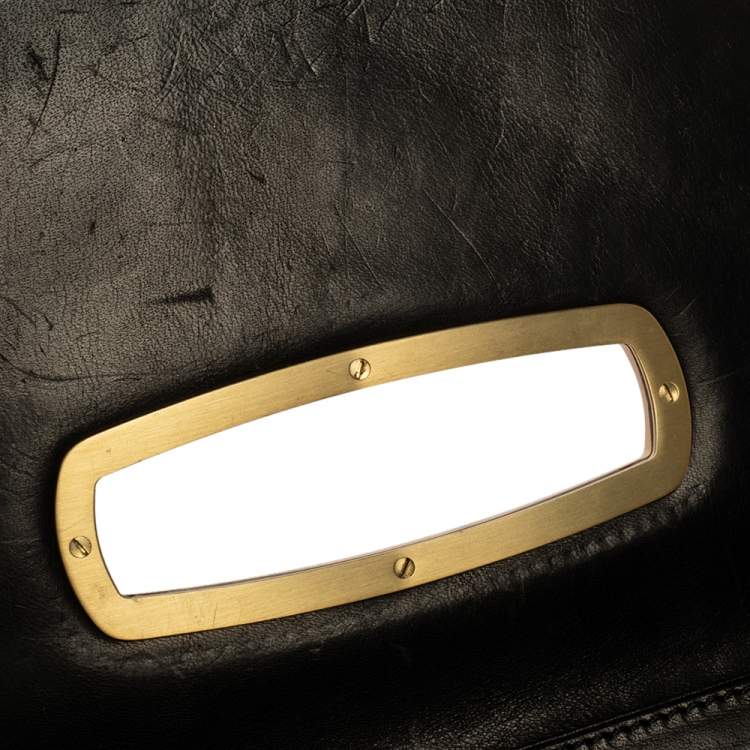 مملوكة مسبقًا Jimmy Choo Black Leather Studded Clutch