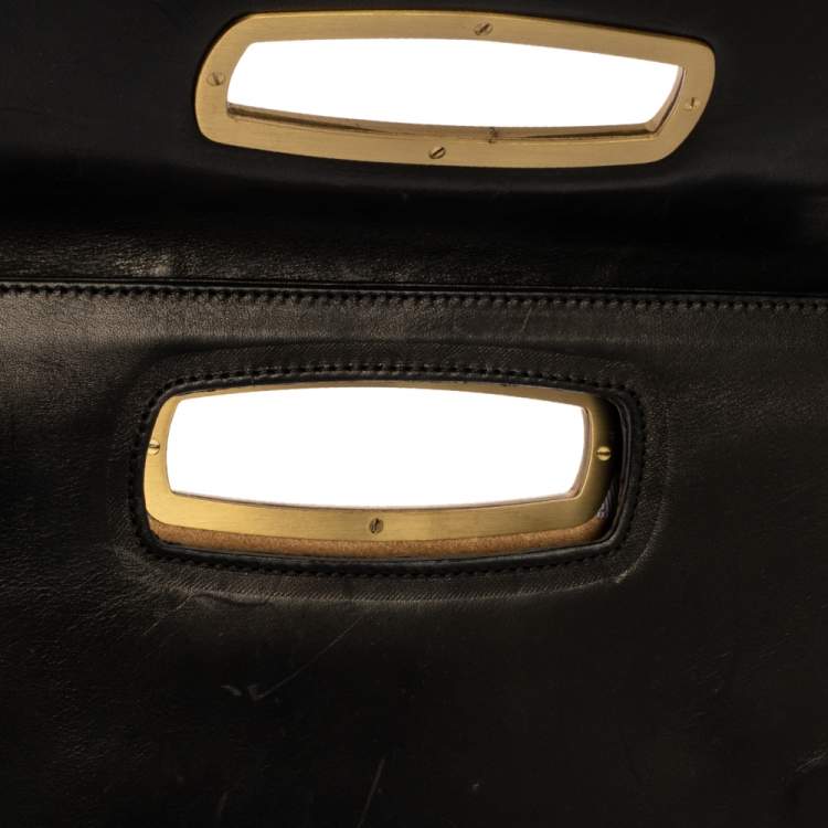 مملوكة مسبقًا Jimmy Choo Black Leather Studded Clutch