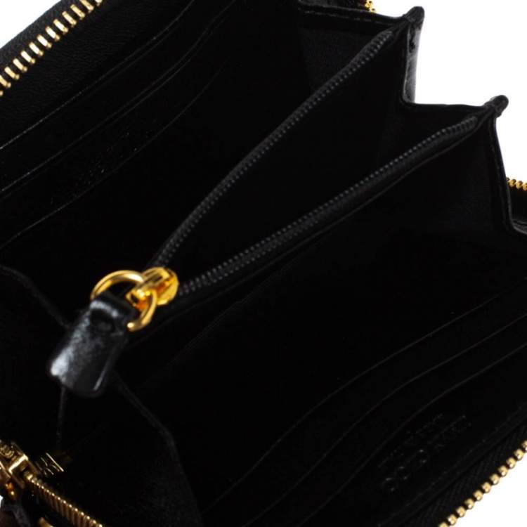Pre Owned Jimmy Choo Beige/Black Leopard Print Calfhair and Leather Compact Wallet