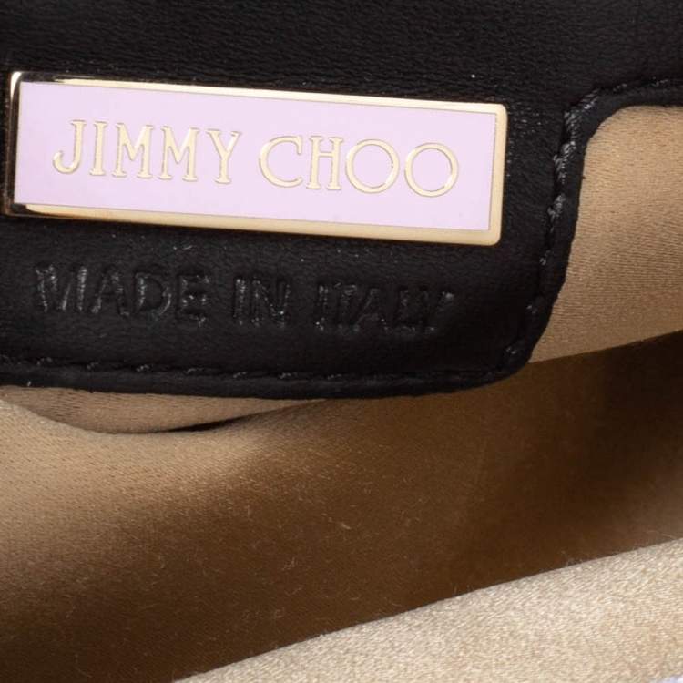 Pre Owned Jimmy Choo Black Leather Pleated Cristina Shoulder Bag