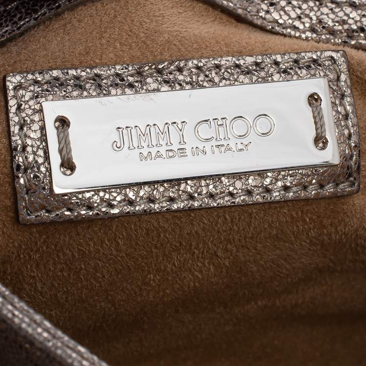 Pre Owned Jimmy Choo Metallic Gold Crinkled Leather Rosalie Satchel