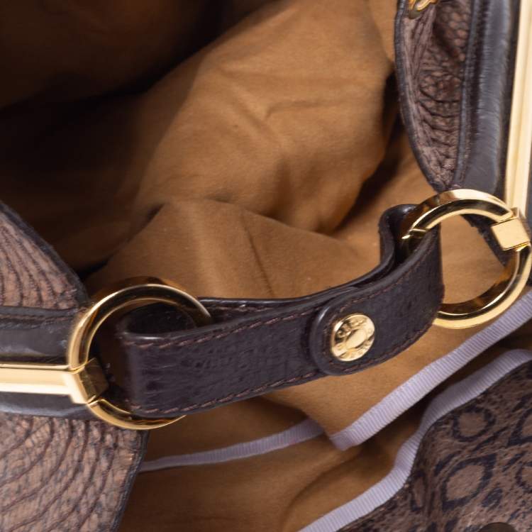 Pre Owned Jimmy Choo Brown Snakeskin Effect Leather Alex Hobo