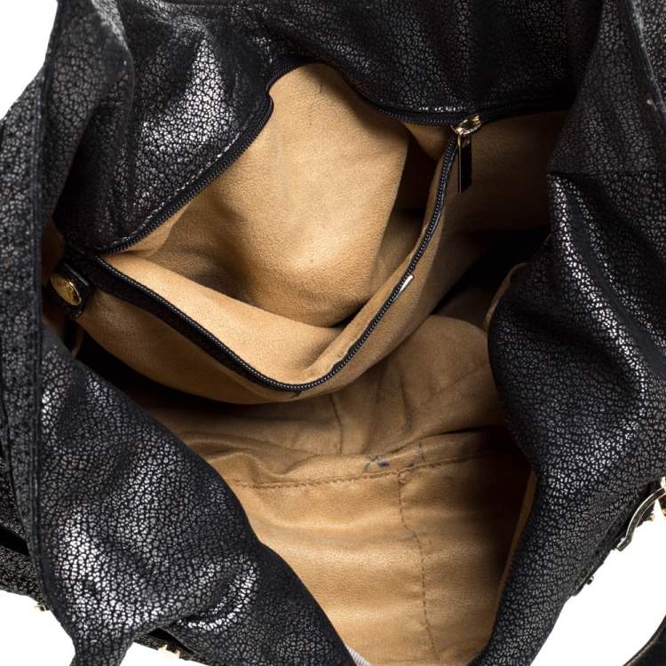 مملوكة مسبقًا Jimmy Choo Black/Metallic Textured Leather Bree Shoulder Bag