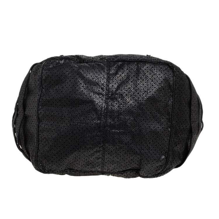 مملوكة مسبقًا Jimmy Choo Black/Metallic Textured Leather Bree Shoulder Bag