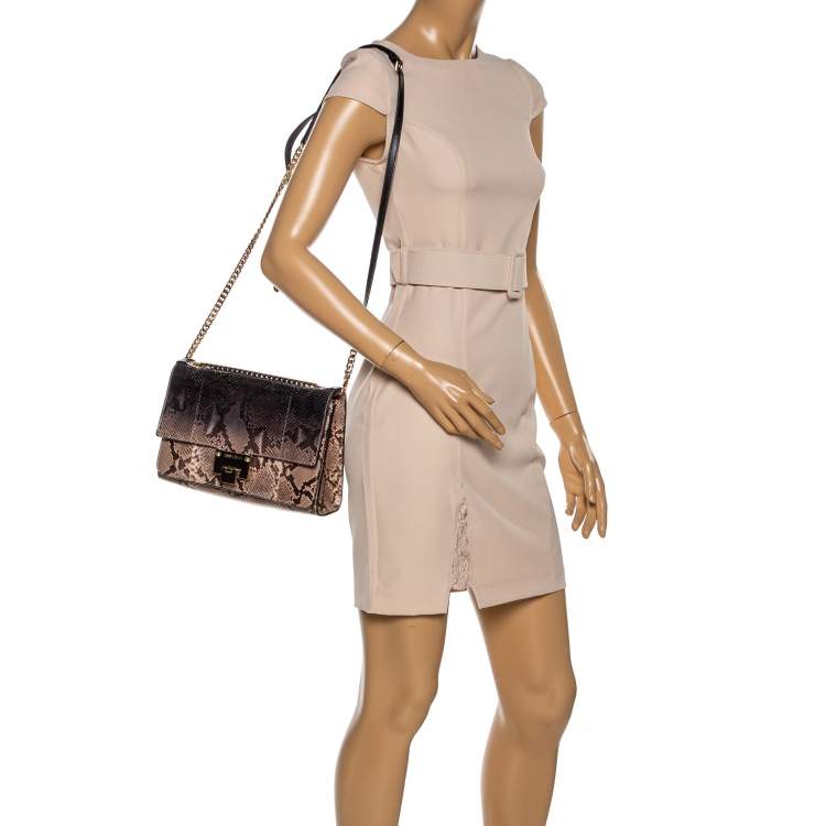 Pre Owned Jimmy Choo Brown Python Rebel Shoulder Bag