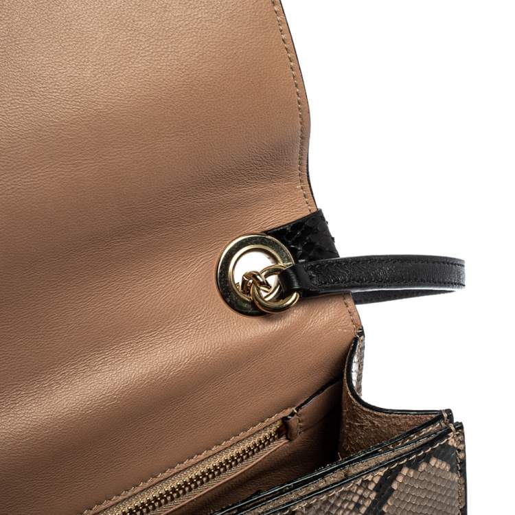 Pre Owned Jimmy Choo Brown Python Rebel Shoulder Bag