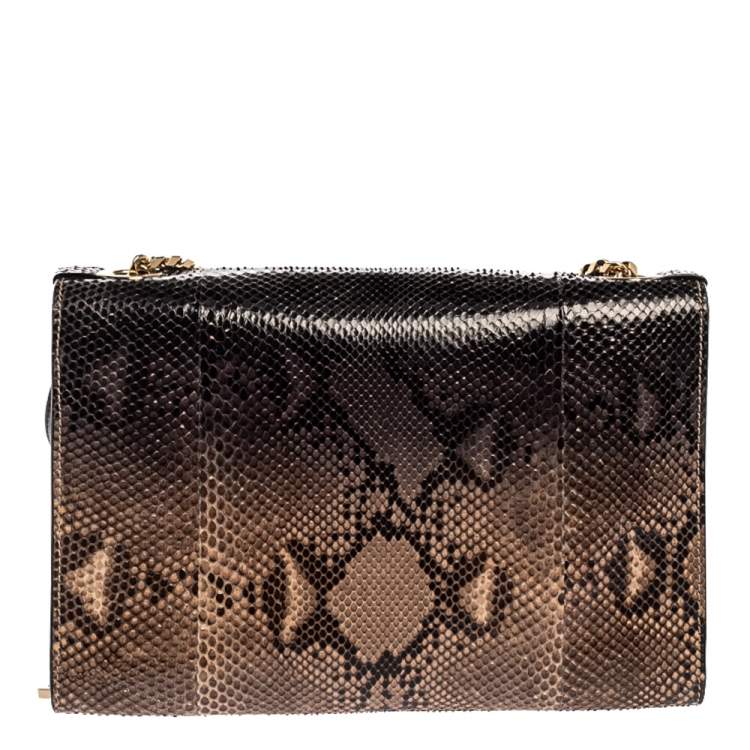 Pre Owned Jimmy Choo Brown Python Rebel Shoulder Bag