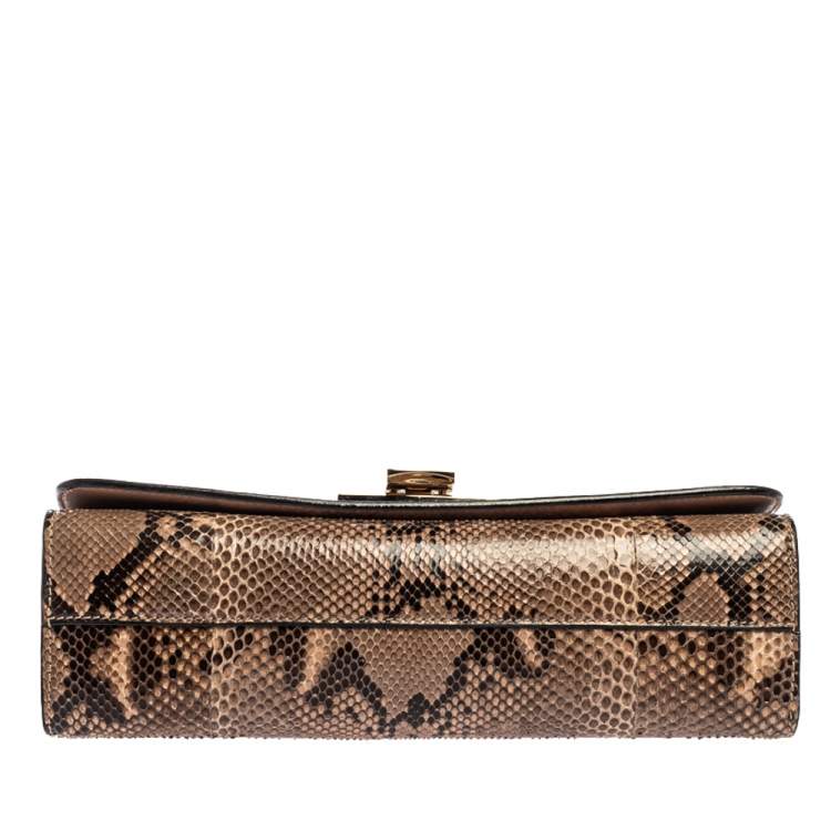 Pre Owned Jimmy Choo Brown Python Rebel Shoulder Bag