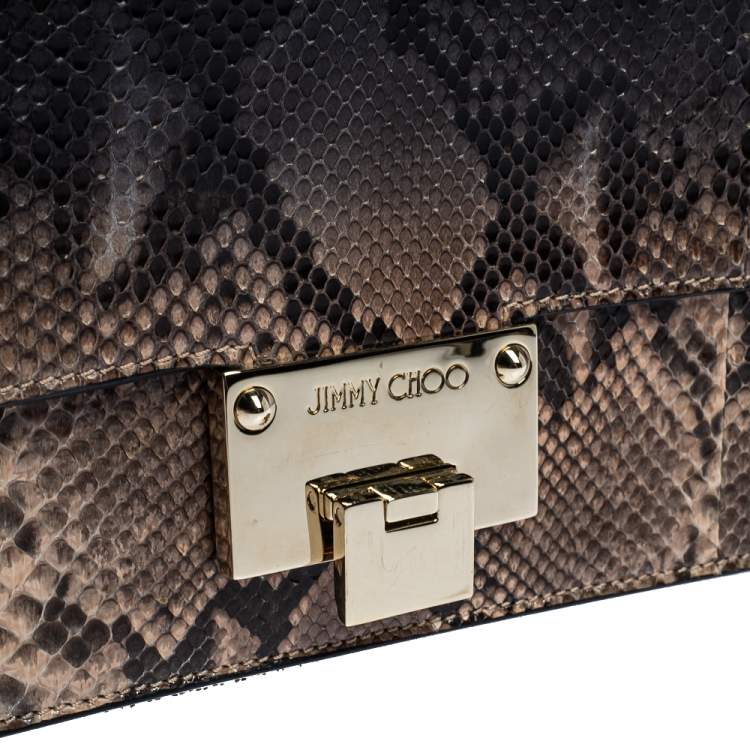 Pre Owned Jimmy Choo Brown Python Rebel Shoulder Bag