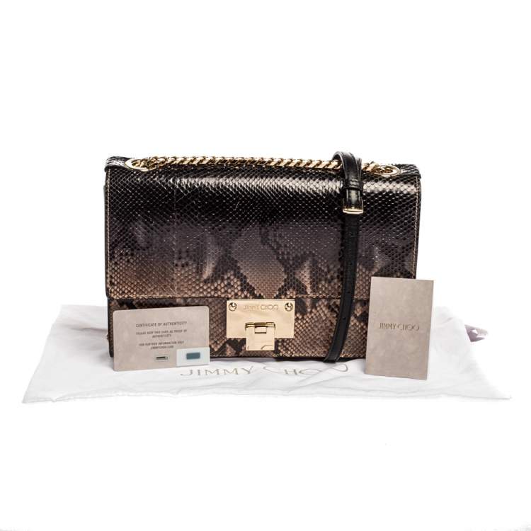 Pre Owned Jimmy Choo Brown Python Rebel Shoulder Bag