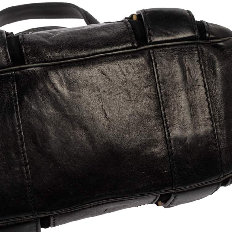 Pre Owned Jimmy Choo Black Leather Malena Satchel