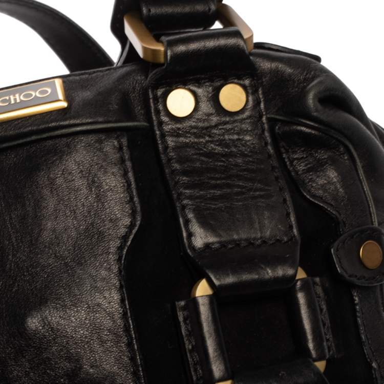 Pre Owned Jimmy Choo Black Leather Malena Satchel