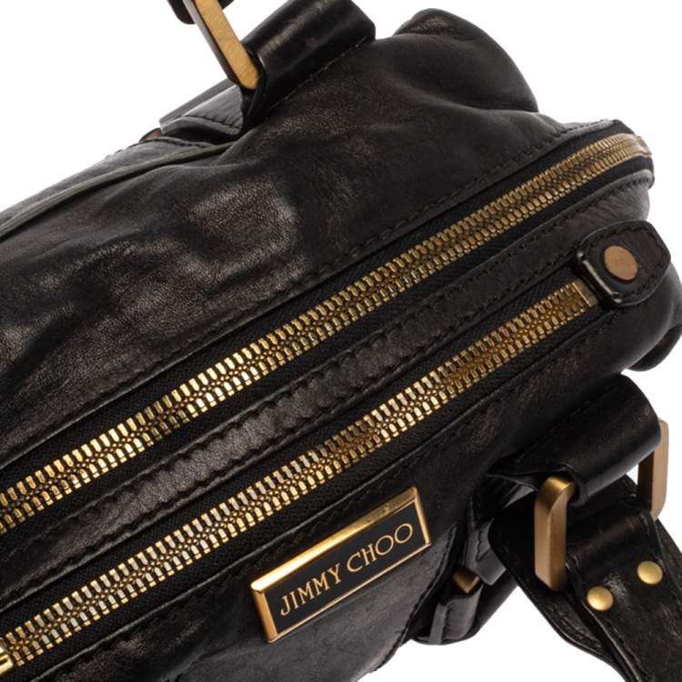 Pre Owned Jimmy Choo Black Leather Malena Satchel