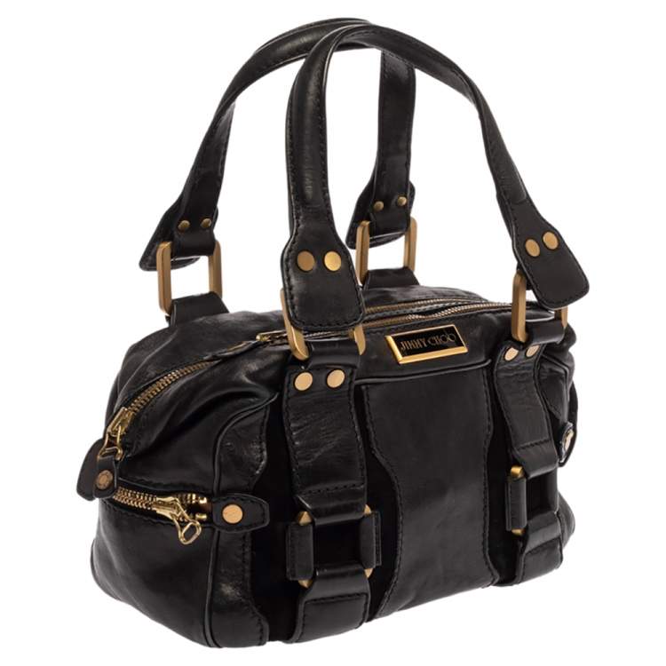 Pre Owned Jimmy Choo Black Leather Malena Satchel