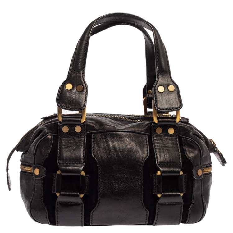 Pre Owned Jimmy Choo Black Leather Malena Satchel