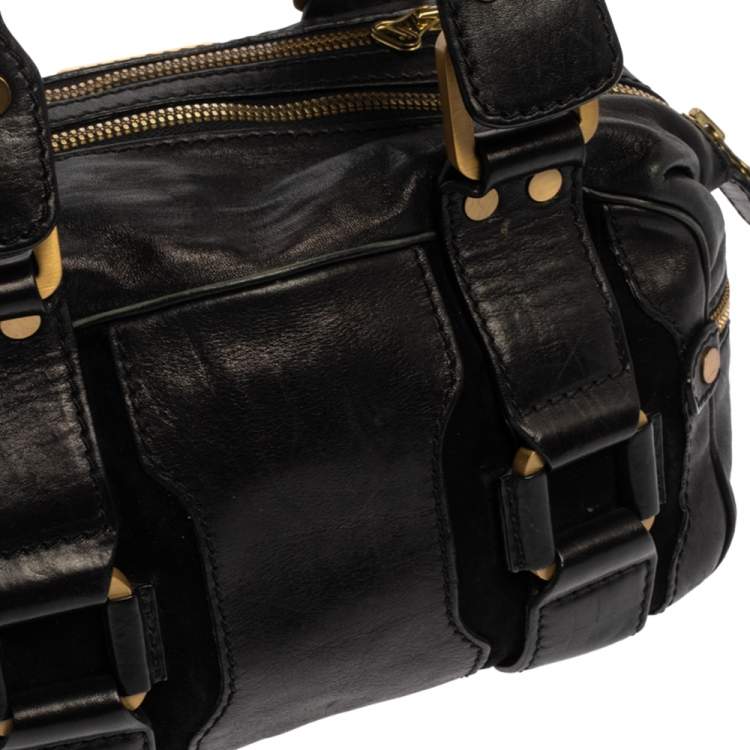 Pre Owned Jimmy Choo Black Leather Malena Satchel