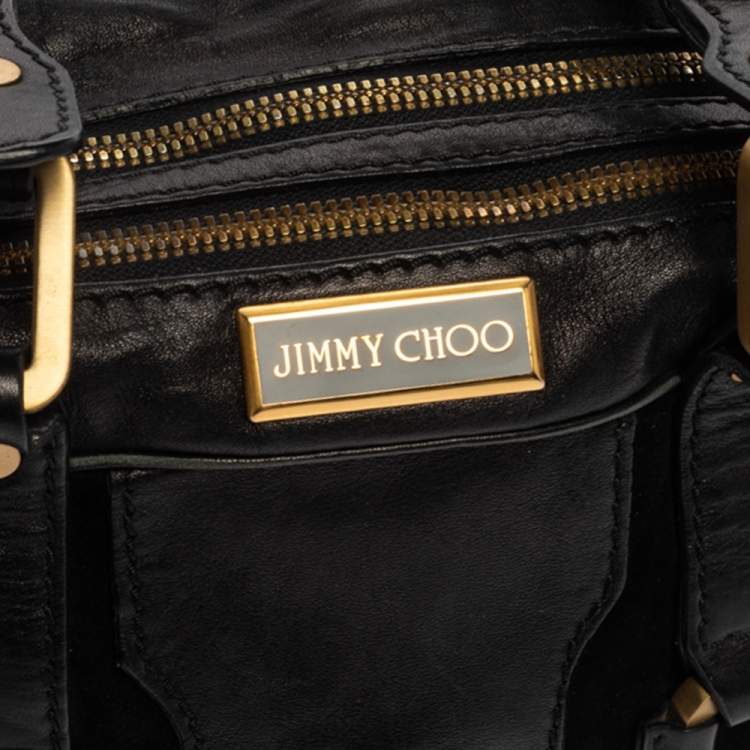 Pre Owned Jimmy Choo Black Leather Malena Satchel