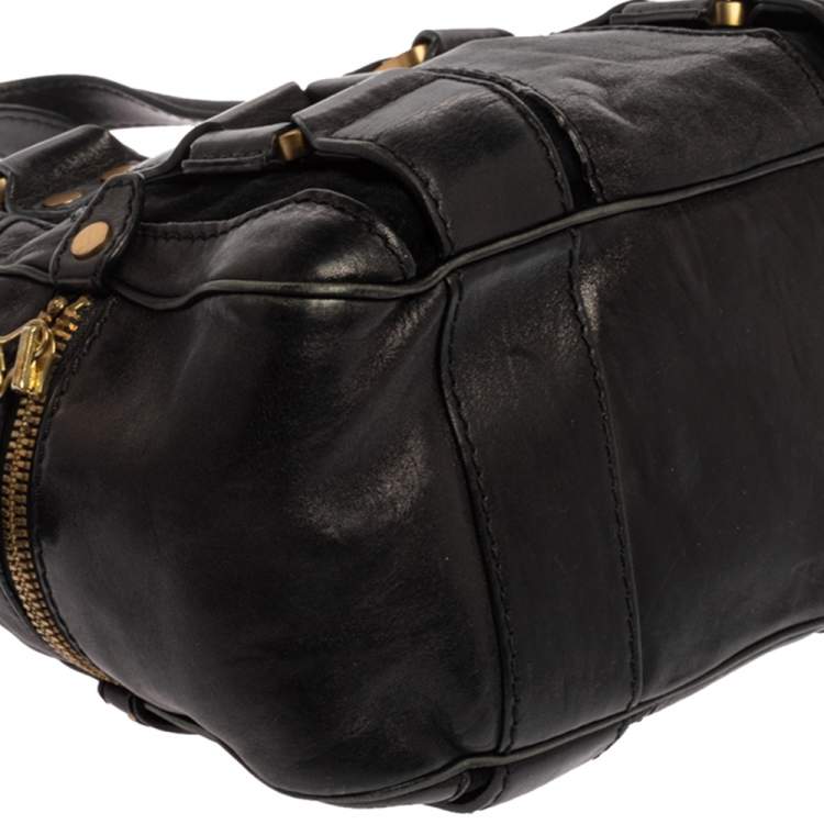 Pre Owned Jimmy Choo Black Leather Malena Satchel