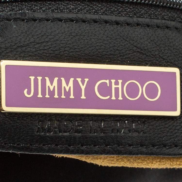 Pre Owned Jimmy Choo Black Leather Oversized Chain Zip Clutch