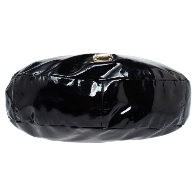 Pre Owned Jimmy Choo Black Patent Leather and Python Large Sky Hobo