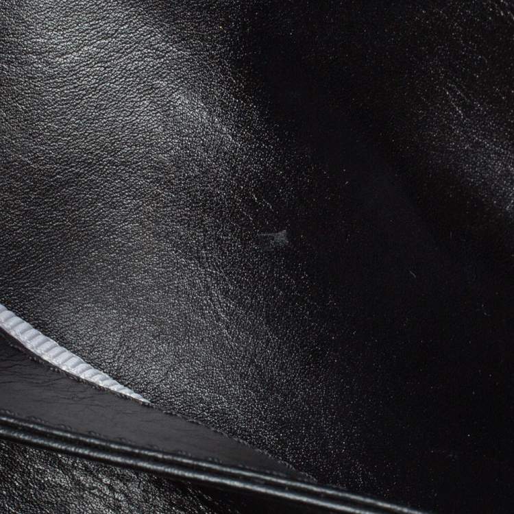 Pre Owned Jimmy Choo Black Studded Leather Flap Clutch