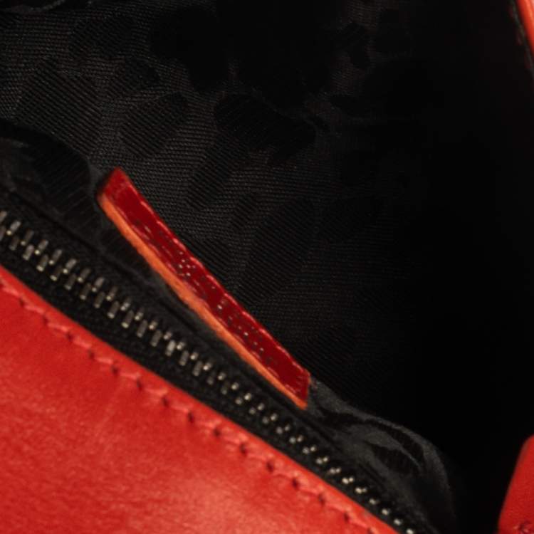 Pre Owned Jimmy Choo Orange Leather Mini Ruby Crossbody Bag
