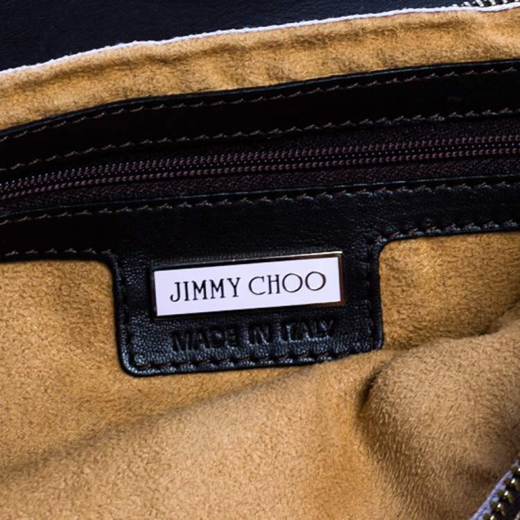 Pre Owned Jimmy Choo Golden Brown Karung Snake Carolina Flap Chain Bag