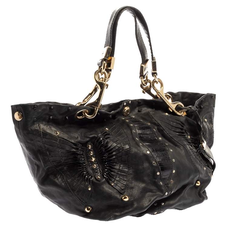 مملوكة مسبقًا Jimmy Choo Black Leather Lohla Jane Tote