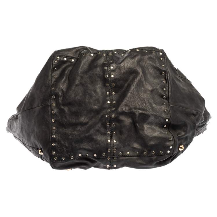 مملوكة مسبقًا Jimmy Choo Black Leather Lohla Jane Tote