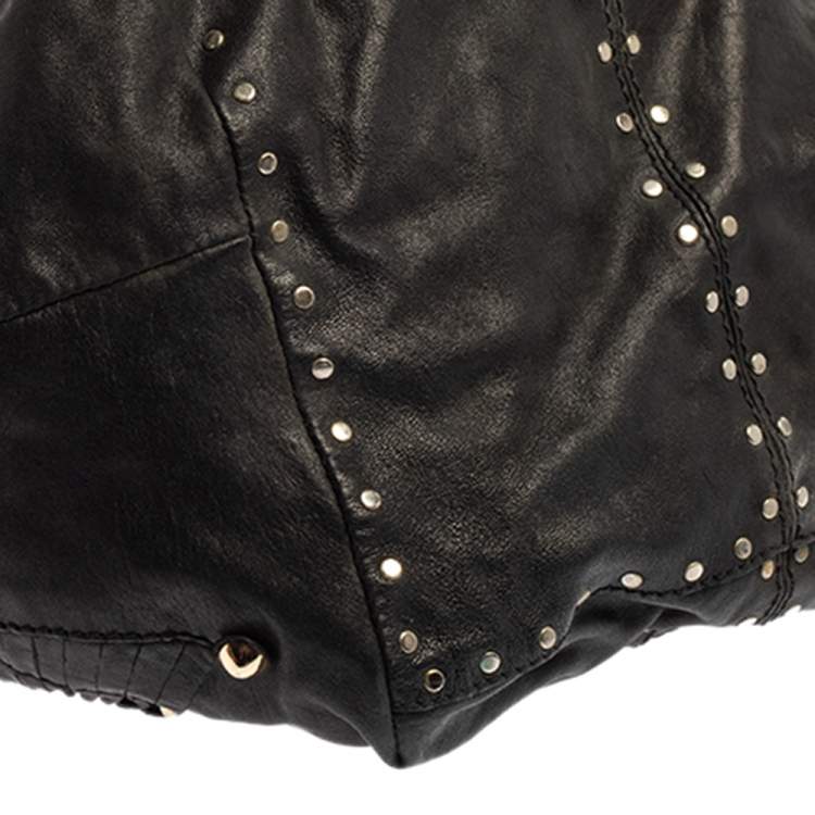 مملوكة مسبقًا Jimmy Choo Black Leather Lohla Jane Tote