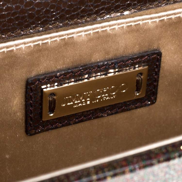 Pre Owned Jimmy Choo Multicolor Shimmer Acrylic Candy Clutch Bag