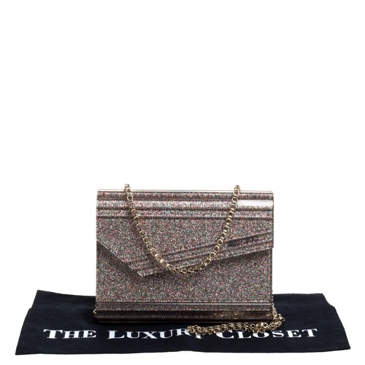 Pre Owned Jimmy Choo Multicolor Shimmer Acrylic Candy Clutch Bag