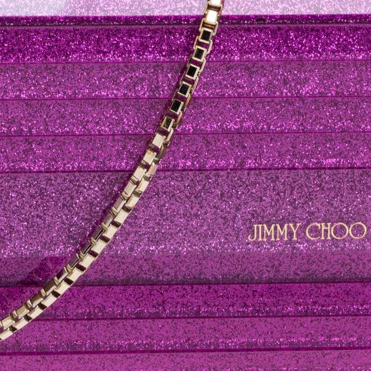 Pre Owned Jimmy Choo Purple Acrylic Sweetie Clutch