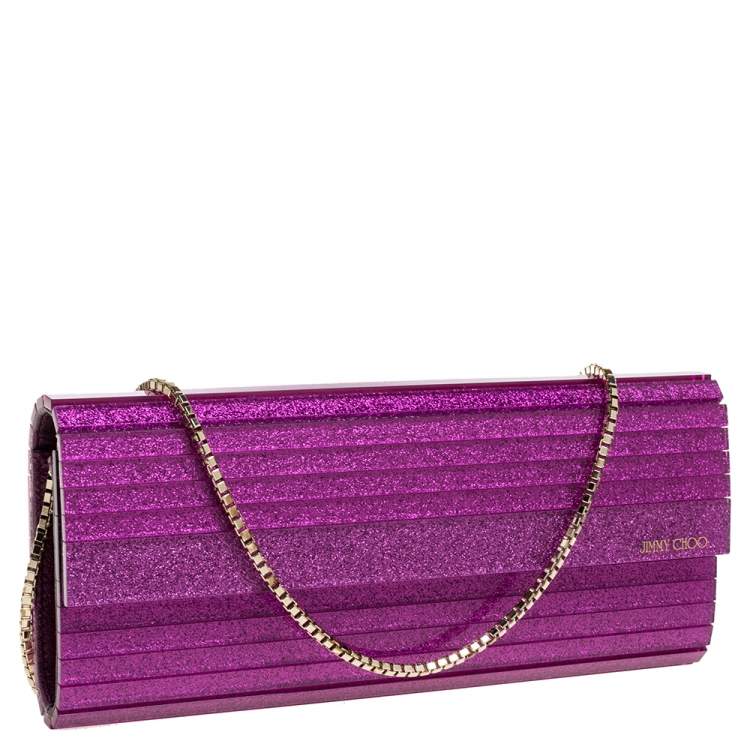 Pre Owned Jimmy Choo Purple Acrylic Sweetie Clutch